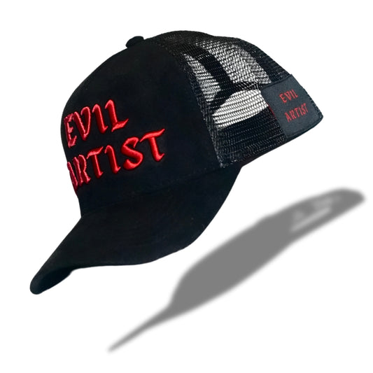 Evil Artist Suede 3D Embroidered  Trucker hat